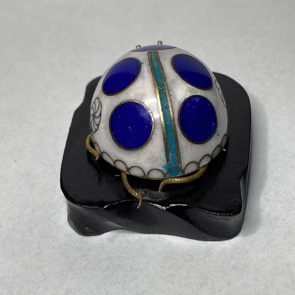 Vintage Chinese Cloisonne Enamel Insect Ladybug Ladybird Sculpture - Picture 4 of 10